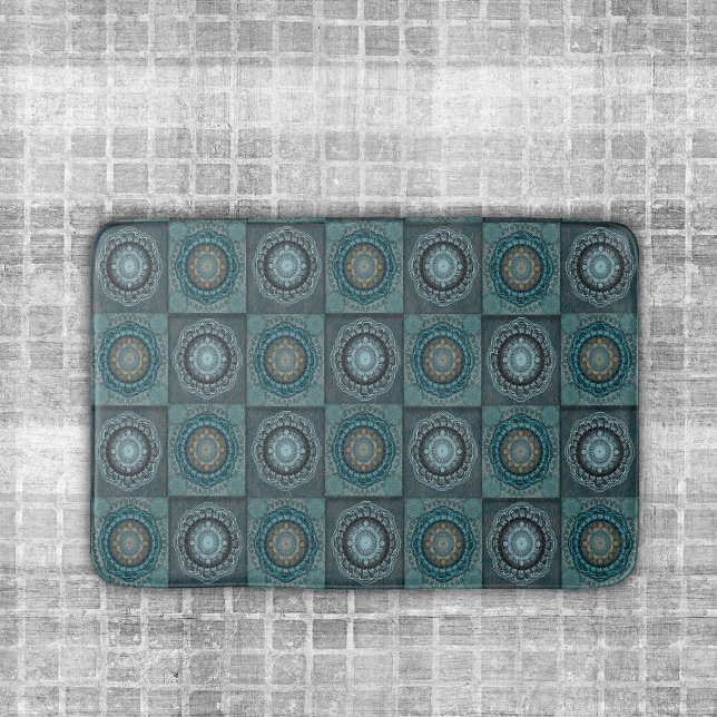 The Persian's gyrate psychedelic eyes' mandala  Bath Mat (Creator Uploaded)