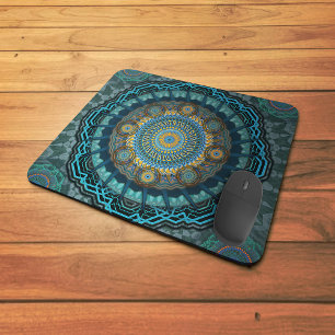 The Persian's gyrate psychedelic eyes' mandala Mouse Mat