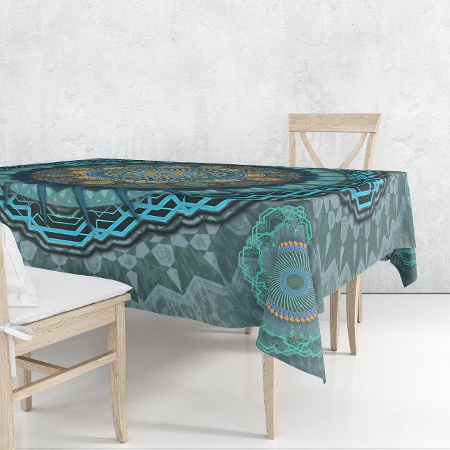 The Persian's gyrate psychedelic eyes' mandala  Tablecloth (Creator Uploaded)