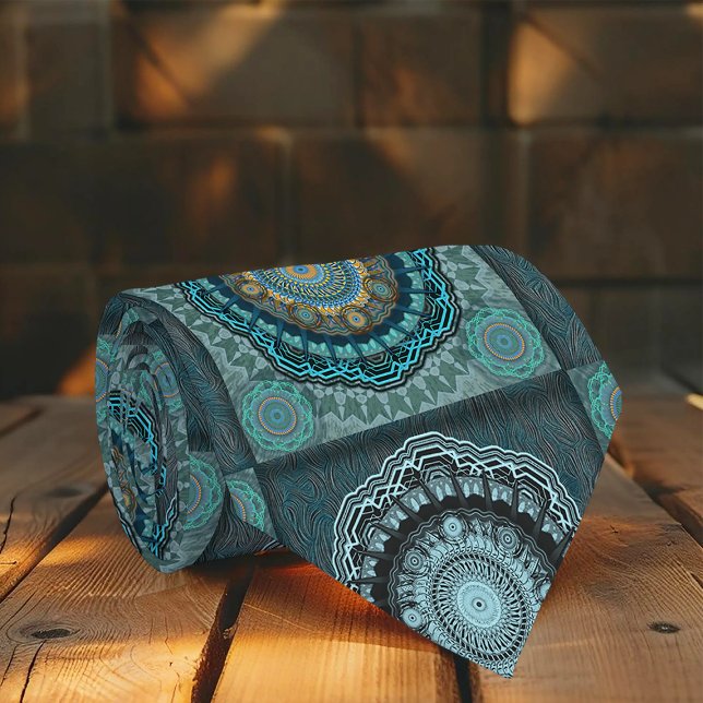 The Persian's gyrate psychedelic eyes' mandala  Tie (Creator Uploaded)