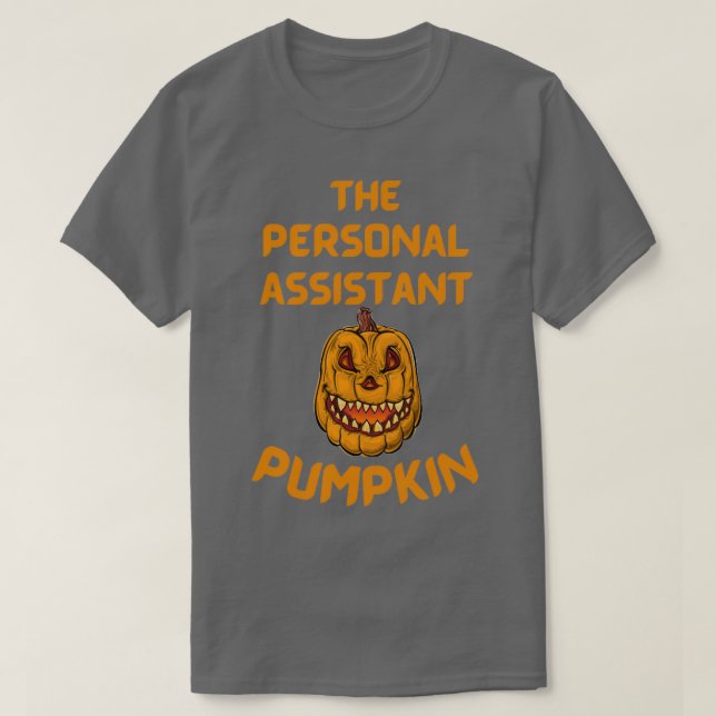 The Personal Assistant Pumpkin Funny Halloween Cos T-Shirt (Design Front)