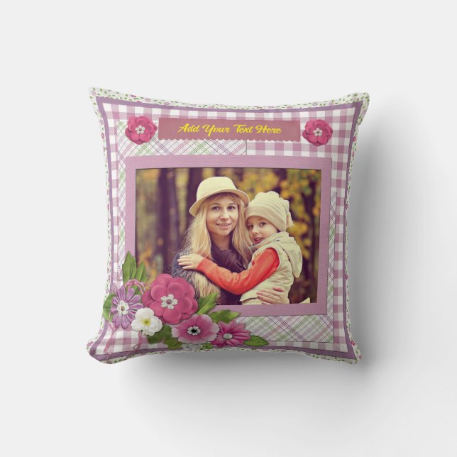 The Personalised Picture Frame with Custom Text Cushion (Front)