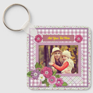 The Personalized Picture Frame with Custom Text  Key Ring