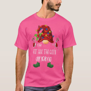 The Pet All The Cats Gnome Buffalo Plaid Christmas T-Shirt