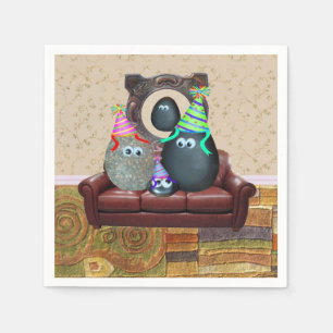 The Pet Rock Family Cocktail Napkin