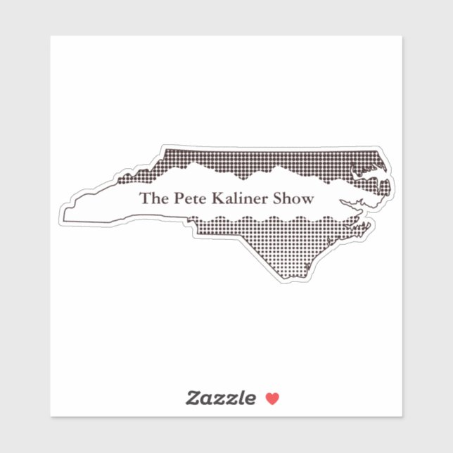 The Pete Kaliner Show state logo sticker - white (Sheet)