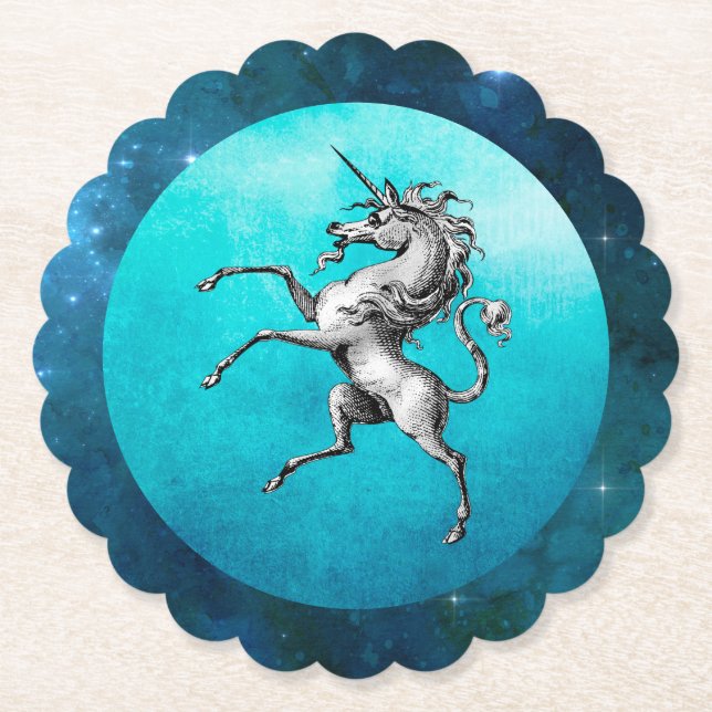 The Pewter Unicorn  Paper Coaster (Front)