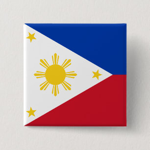 The Philippines Flag 15 Cm Square Badge