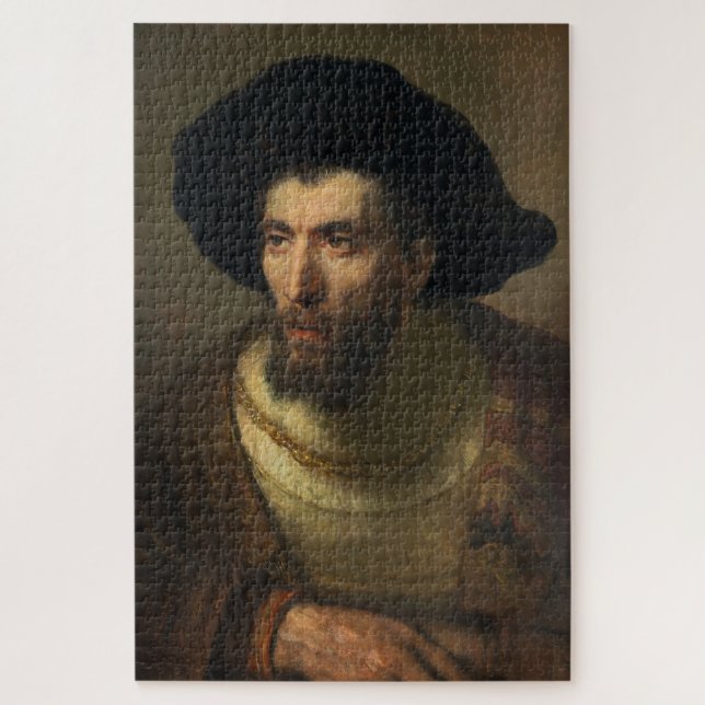 The Philosopher  Rembrandt baroque portrait art Jigsaw Puzzle (Vertical)