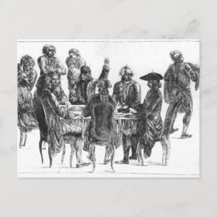 The Philosophers at Supper, c.1750 Postcard