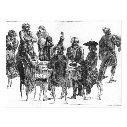 The Philosophers at Supper, c.1750 Postcard