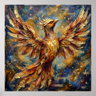 The Phoenix of Golden Renewal Wall Art