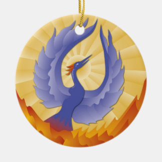 The Phoenix Rising from the Ashes Ceramic Tree Decoration