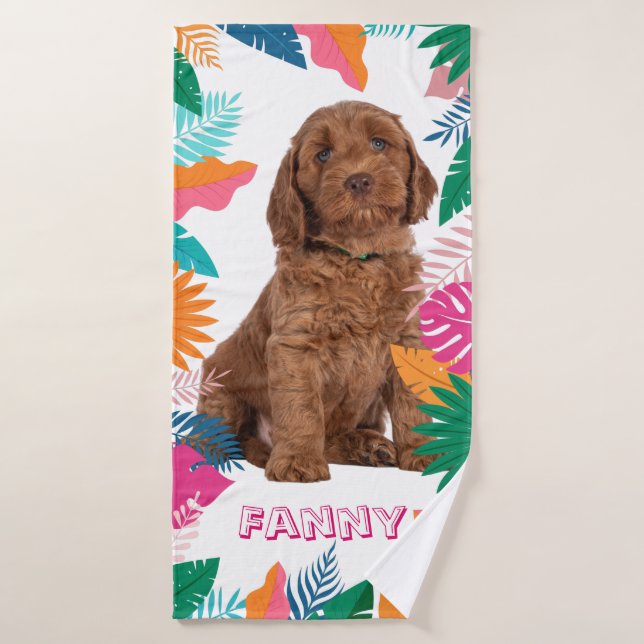 The photo and the name of your favorite animal  bath towel (Bath Towel)