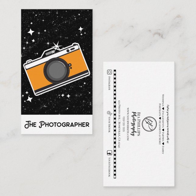 The Photographer Mystical Tarot Photography  Business Card (Front/Back)