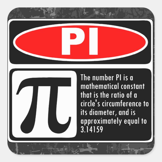 The Pi Explaination Square Sticker (Front)
