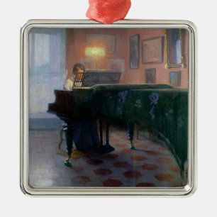 The Piano Player (Pianist) (Female Musician) Metal Tree Decoration