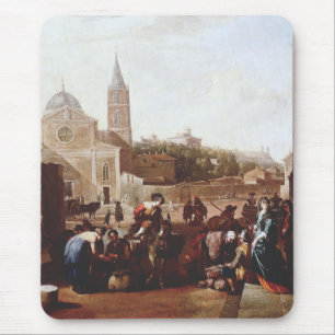 The Piazza del Popolo in Rome by Johannes Lingelba Mouse Mat