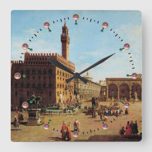 The Piazza della Signoria in Florence Square Wall Clock