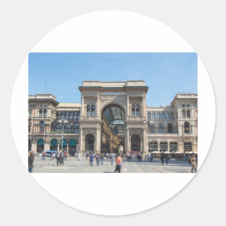 The Piazza Duomo square in Milan, Italy Classic Round Sticker