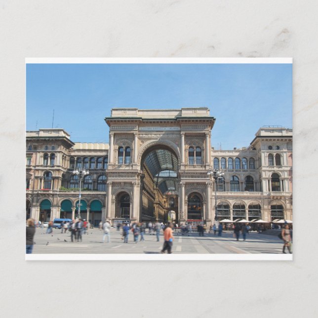The Piazza Duomo square in Milan, Italy Postcard (Front)