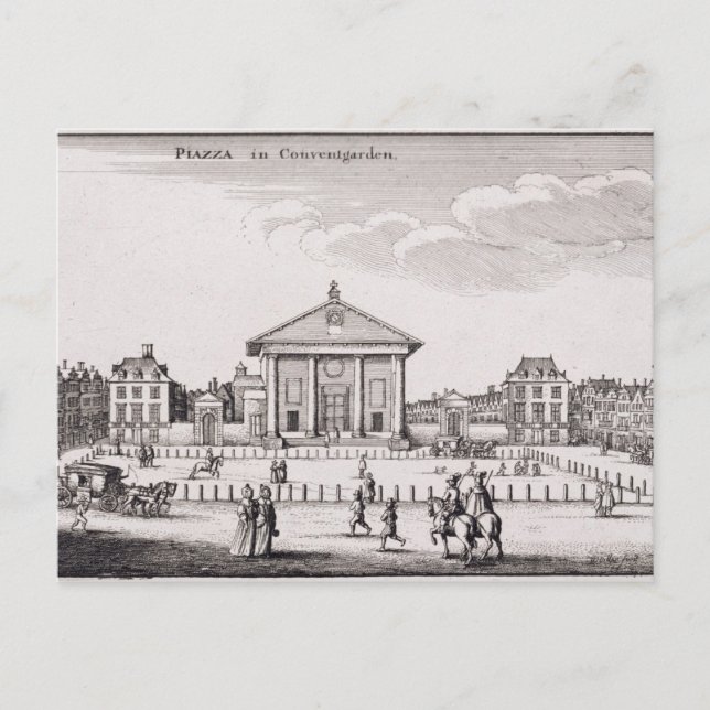 The Piazza in Covent Garden, 1647 (engraving) Postcard (Front)