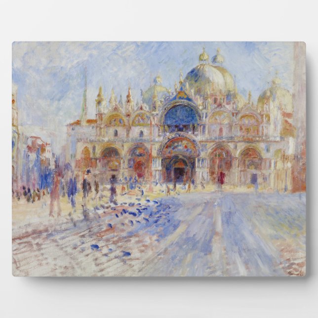 The Piazza San Marco, Venice, 1881 (oil on canvas) Plaque (Front)