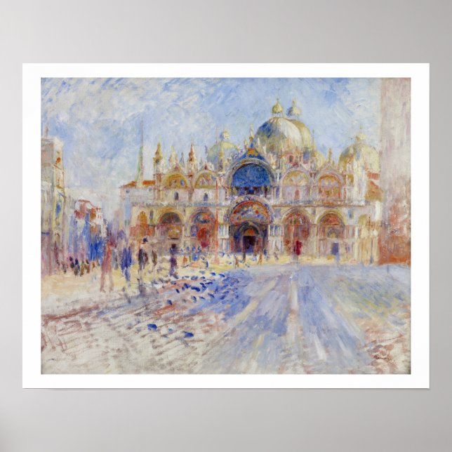 The Piazza San Marco, Venice, 1881 (oil on canvas) Poster (Front)