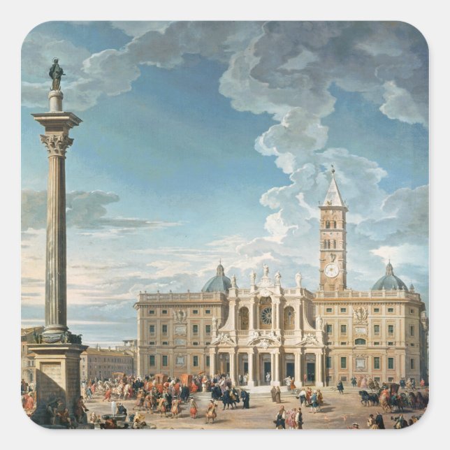 The Piazza Santa Maria Maggiore, 1752 Square Sticker (Front)