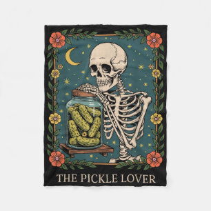 The Pickle Lover Tarot Card Skeleton _1  Fleece Blanket