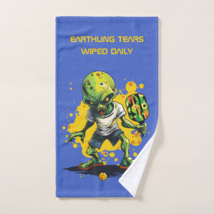 The Pickleball Court Clean-Up: Alien Edition Hand Towel