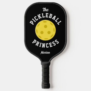 The Pickleball Princess Cute Fun Type Black Yellow Paddle
