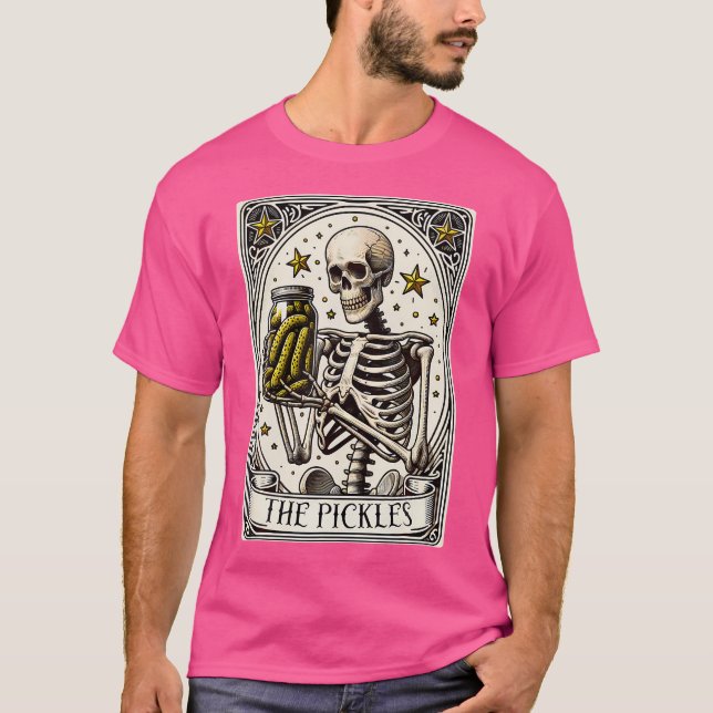 The Pickles Tarot Card Skeleton Canning Season Gar T-Shirt (Front)