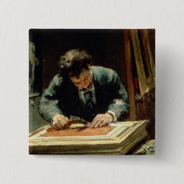 The Picture Framer, 1878 15 Cm Square Badge (Front)