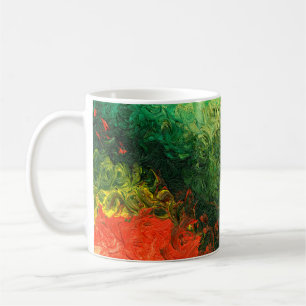the picture painted in oil. background oil paintin coffee mug