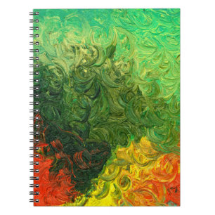 the picture painted in oil. background oil paintin notebook