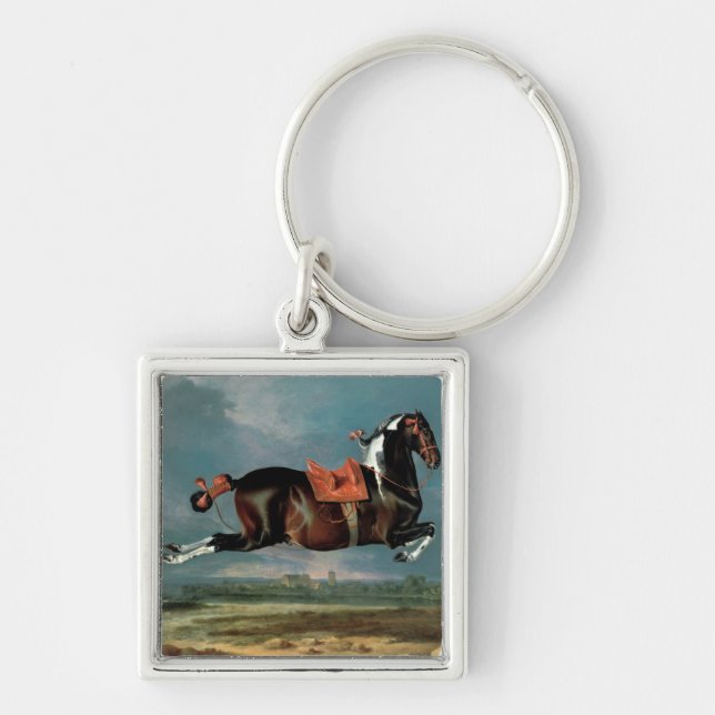 The piebald horse 'Cehero' rearing Key Ring (Front)