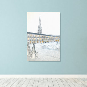 The Piece Hall, Halifax, Architectural Sketch Canvas Print