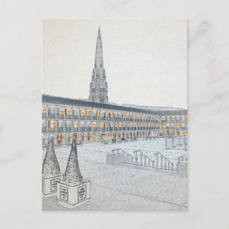 The Piece Hall, Halifax, Architectural Sketch Holiday Postcard
