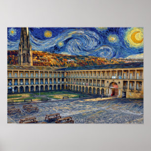 The Piece Hall Halifax - Impressionist Art Poster