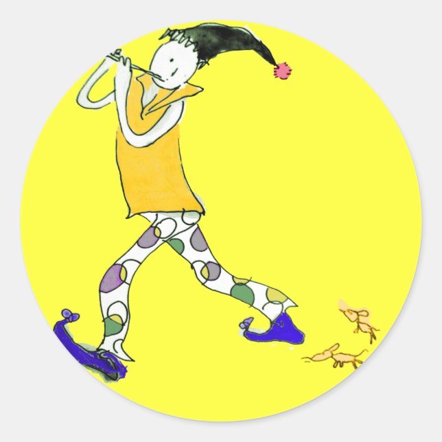 The Pied Piper of Hamelin Classic Round Sticker (Front)