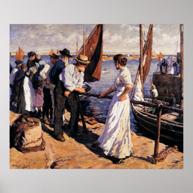The Pier Head by Stanhope Forbes Poster (Front)