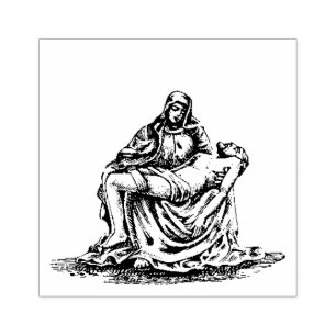 The Pieta Sorrowful Mary and Jesus Good Friday Rubber Stamp