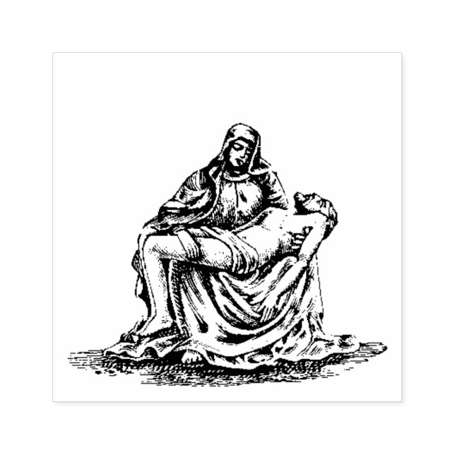 The Pieta Sorrowful Mary and Jesus Good Friday Rubber Stamp (Imprint)