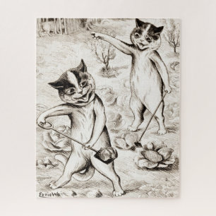 The Pig is in the Chicken Coop by Louis Wain Jigsaw Puzzle