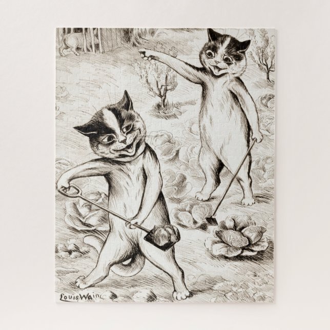 The Pig is in the Chicken Coop by Louis Wain Jigsaw Puzzle (Vertical)