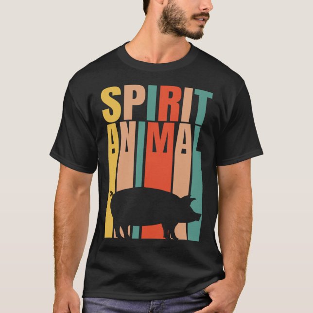 The Pig Is My Spirit Animal  Retro T-Shirt (Front)
