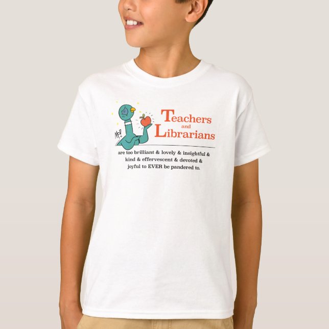 The Pigeon Teachers and Librarians Kids White T-Shirt (Front)