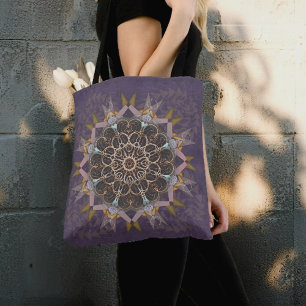 The pillared thread tie-in purpura refraction tote bag