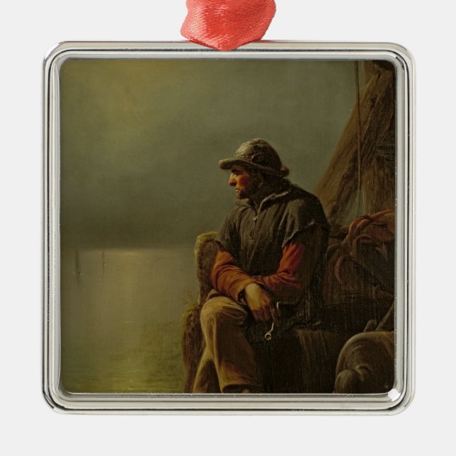 The Pilot Keeps Watch, 1851 Metal Tree Decoration (Front)